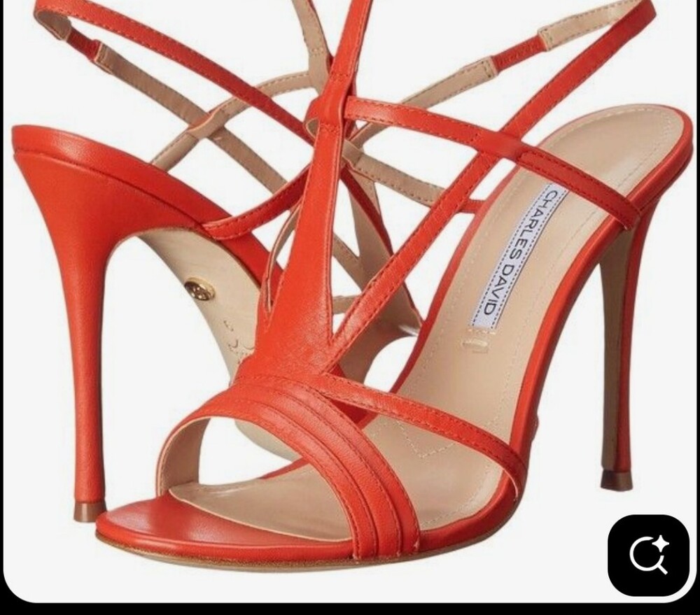 Charles by Charles David Coral Orange Strappy Stiletto Sandals
